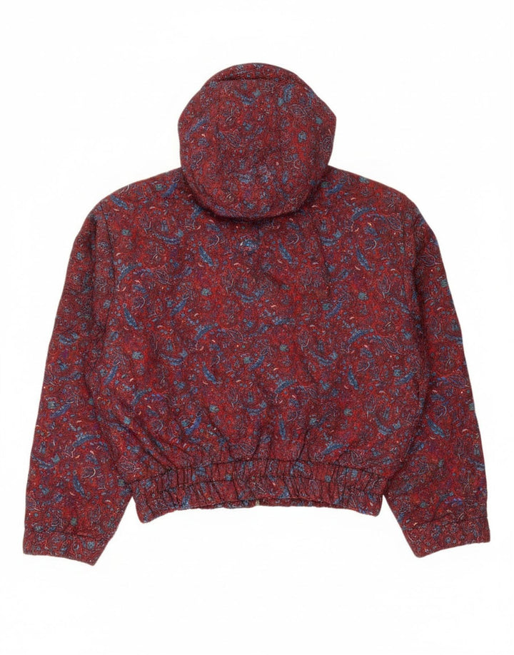 oltre Giubbotto bomber oversize da donna con cappuccio UK 10 Small Red Paisley