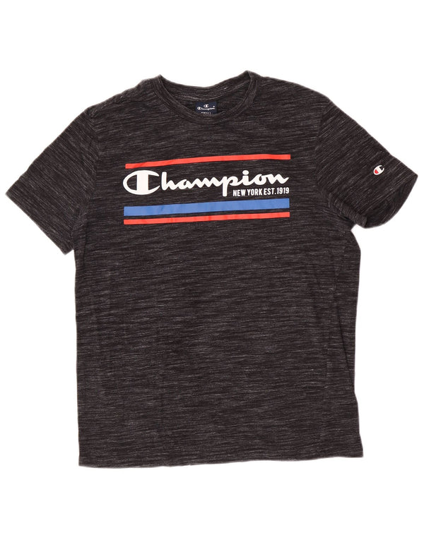 T-shirt grafica da uomo Champion Top piccolo grigio gessato