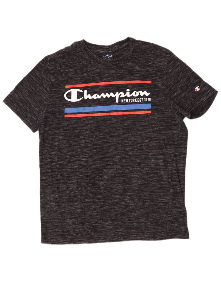 T-shirt grafica da uomo Champion Top piccolo grigio gessato