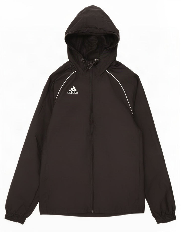 Giacca antipioggia con cappuccio da uomo Adidas UK 36 Small nera in poliammide