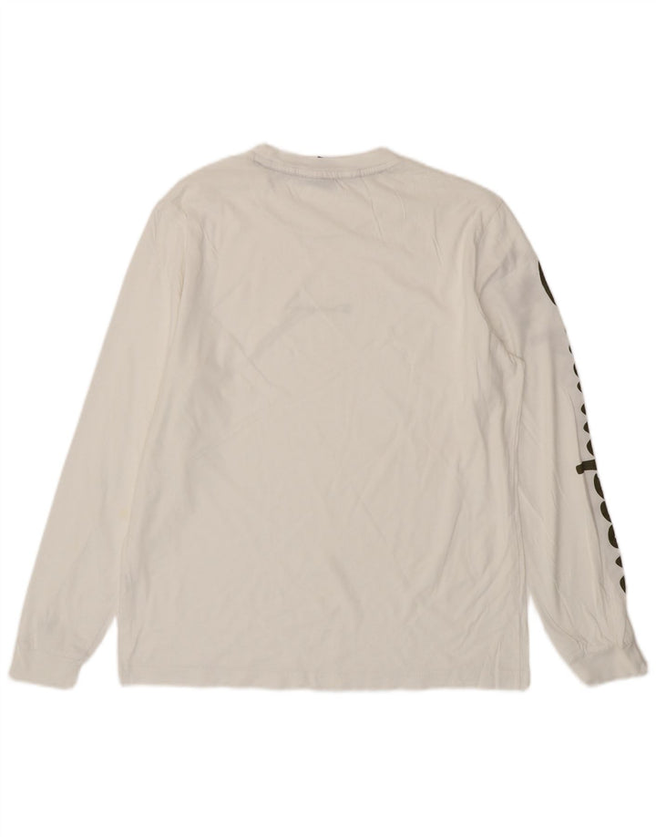 CHAMPION Womens Graphic Top Long Sleeve UK 14 Medium White