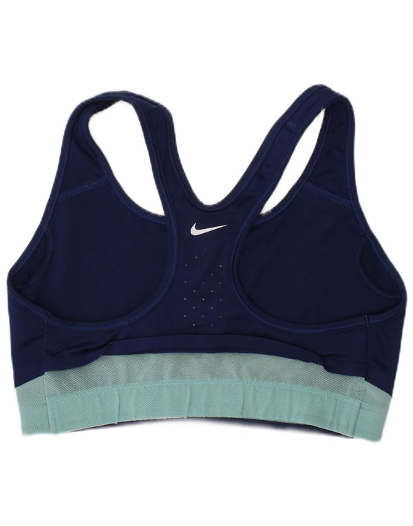 Nike Donna Dri Fit Graphic Sport Bra Canotta Top Small Blu Navy Sport