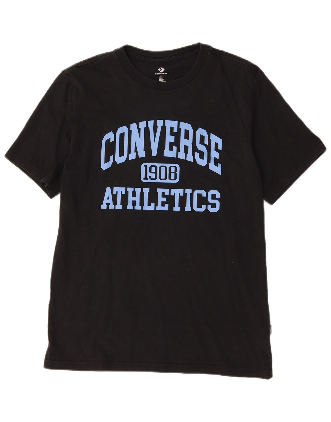 T-shirt grafica da uomo Converse Top piccola in cotone nero
