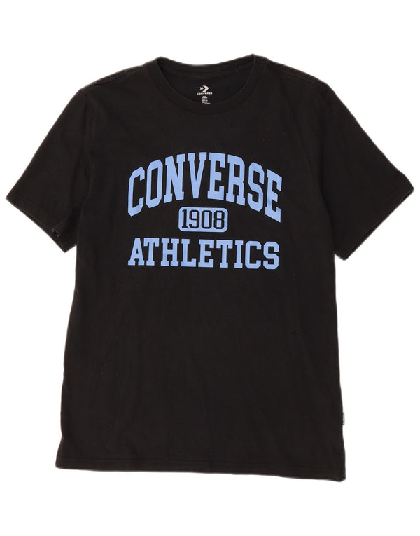T-shirt grafica da uomo Converse Top piccola in cotone nero