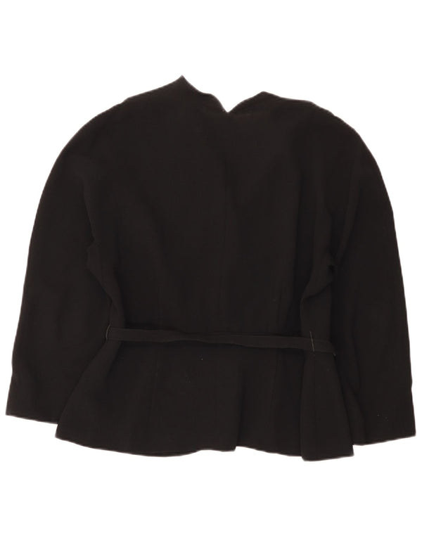 Giacca blazer vintage da donna a 4 bottoni con maniche a 3/4 IT 44 media nera