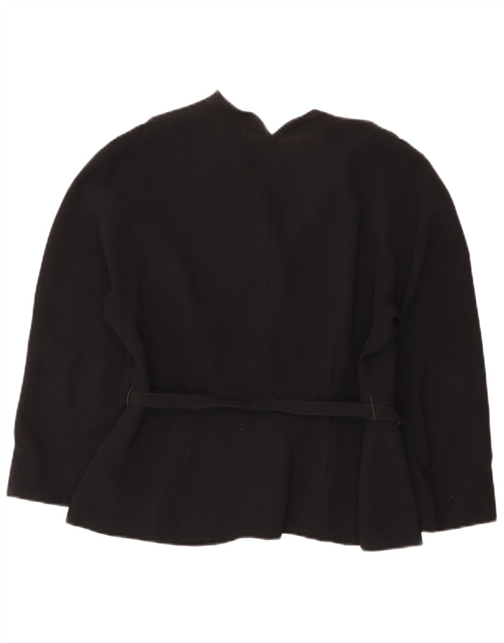 Giacca blazer vintage da donna a 4 bottoni con maniche a 3/4 IT 44 media nera