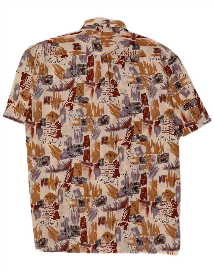 Camicia vintage da uomo con motivo astratto 2XL multicolore a blocchi di colore