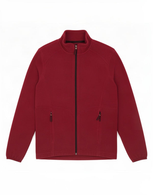 Giacca in pile da donna Marks & Spencer UK 12 poliestere bordeaux medio