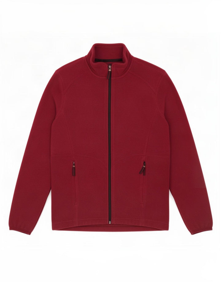 Giacca in pile da donna Marks & Spencer UK 12 poliestere bordeaux medio