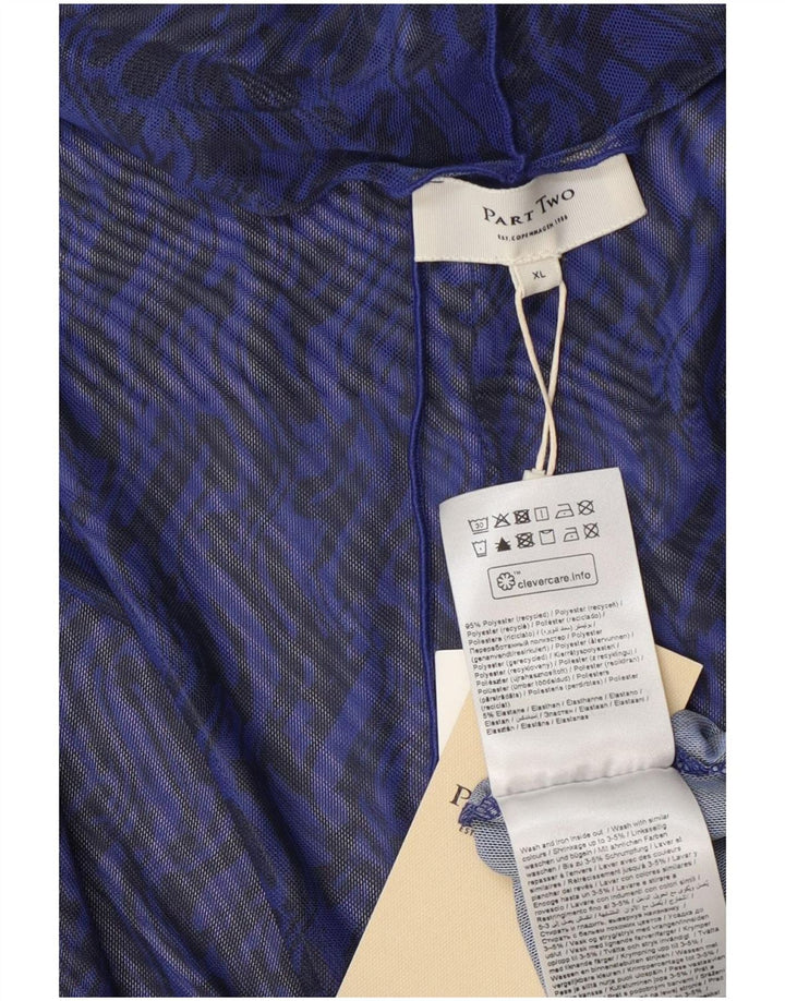Parte seconda Top trasparente da donna a maniche lunghe UK 18 XL Poliestere blu Chevron