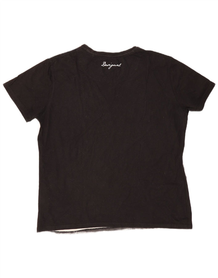 DESIGUAL T-shirt grafica da uomo Top 2XL Cotone color block grigio