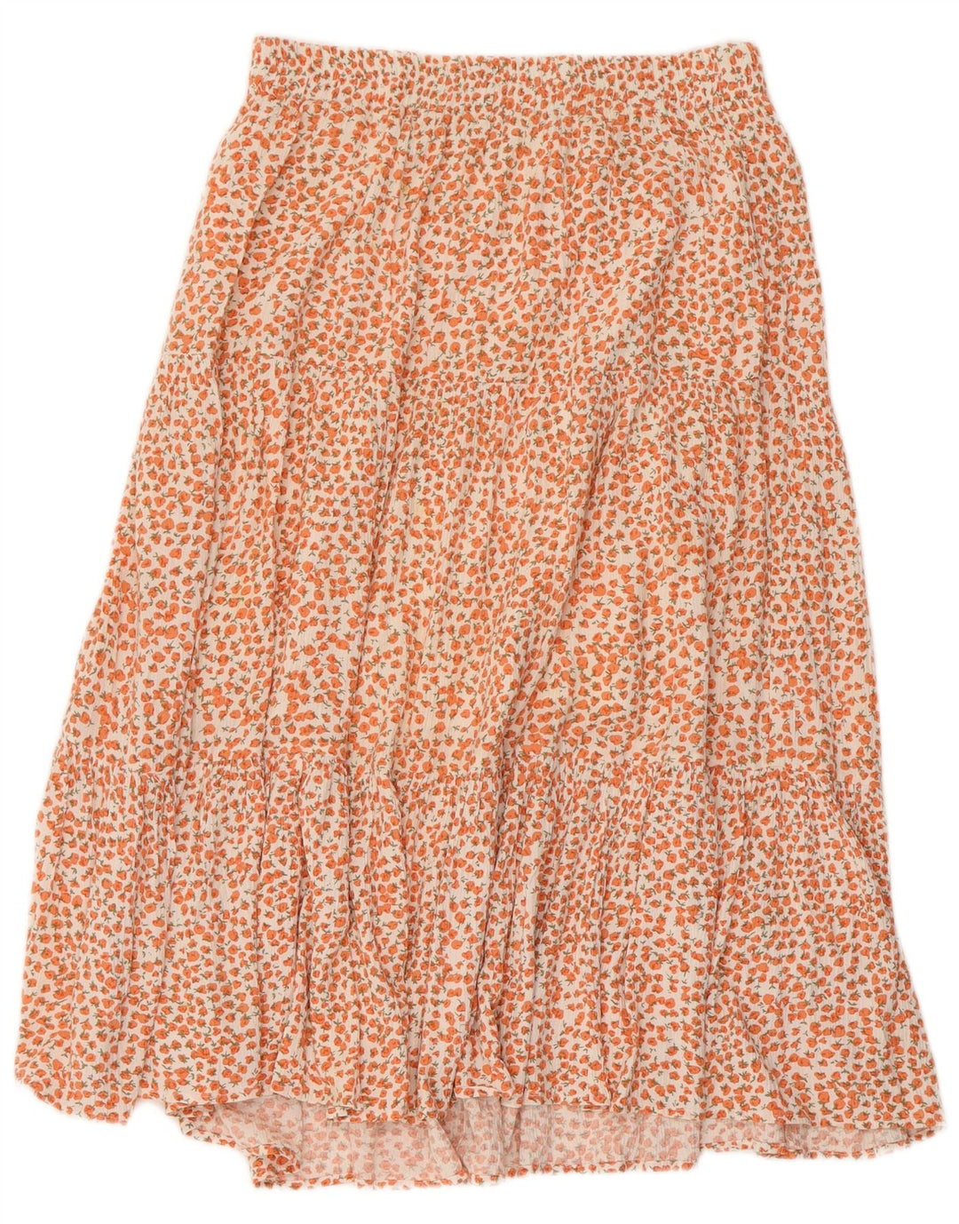 FRENCH CONNECTION Gonna a trapezio da donna US 8 media W30 arancione floreale
