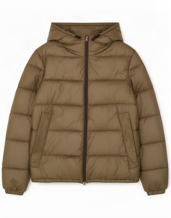 PEUTEREY Giacca imbottita con cappuccio da uomo UK 40 Large Khaki Poliammide