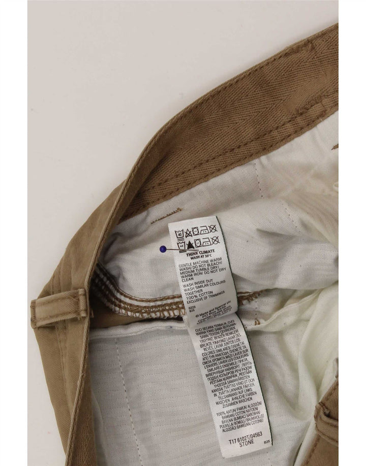 Pantaloni cargo dritti da uomo Marks & Spencer W32 L29 cotone beige
