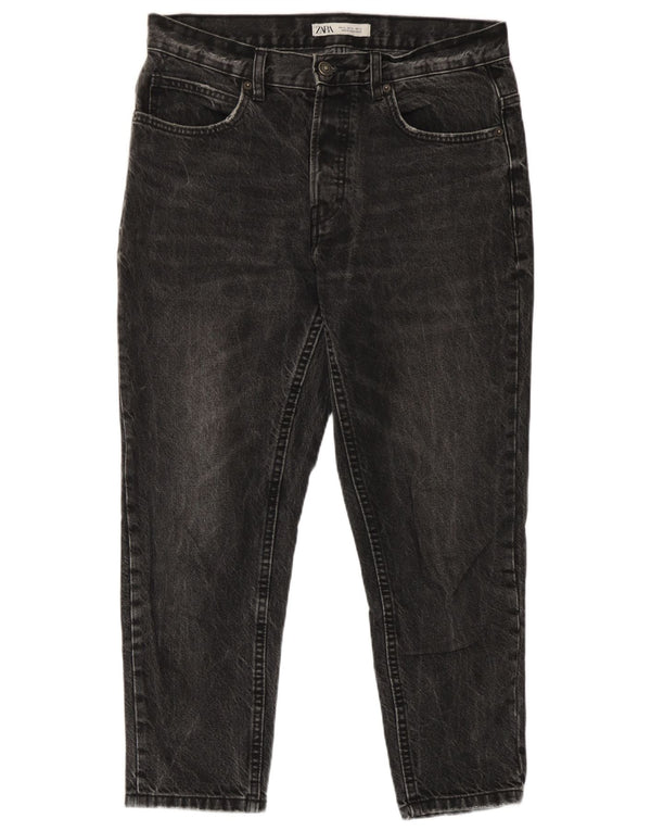 Jeans slim corti da uomo Zara EU 42 Large W32 L24 Cotone grigio