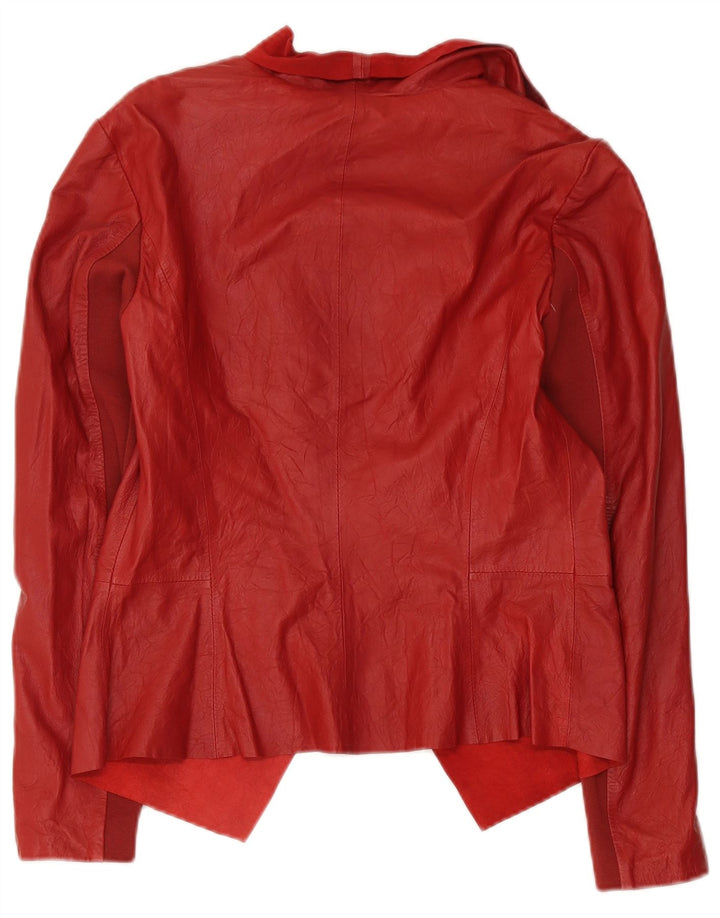 Giacca blazer in pelle da donna Cigno Nero IT 42 rosso medio