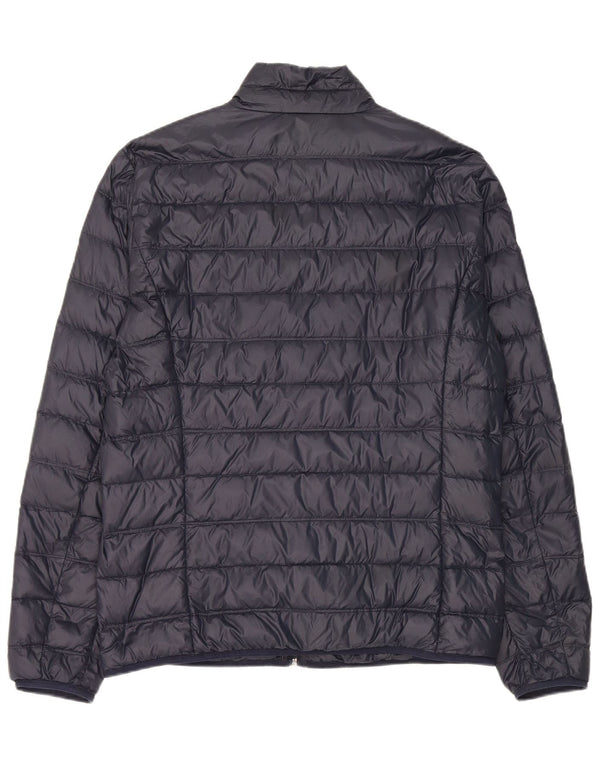 Giacca imbottita grafica da uomo Armani UK 44 2XL Nylon blu navy