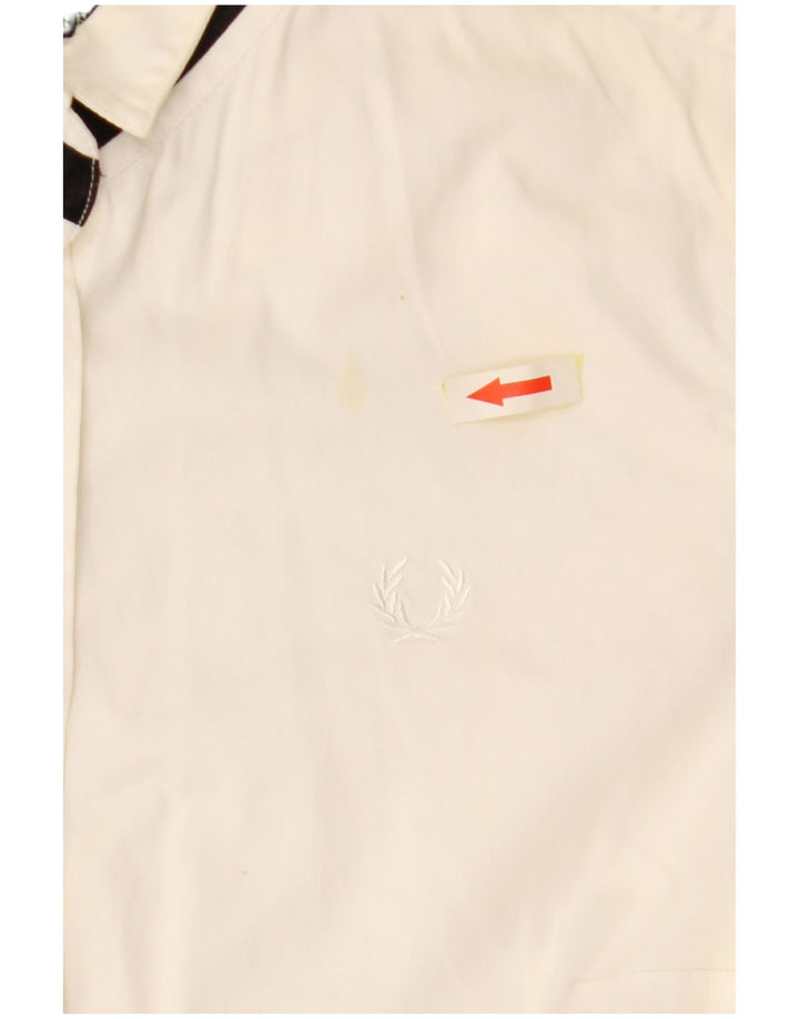 Camicia da donna FRED PERRY UK 12 cotone bianco sporco medio