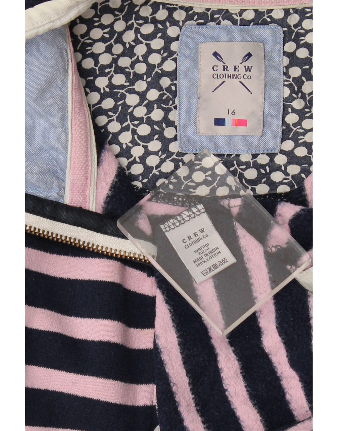 Crew Clothing Felpa da donna Maglione UK 16 Large Navy Blue Striped