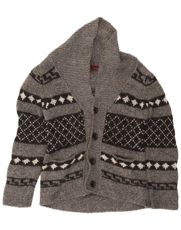 Maglione cardigan da uomo Zara grigio medio geometrico