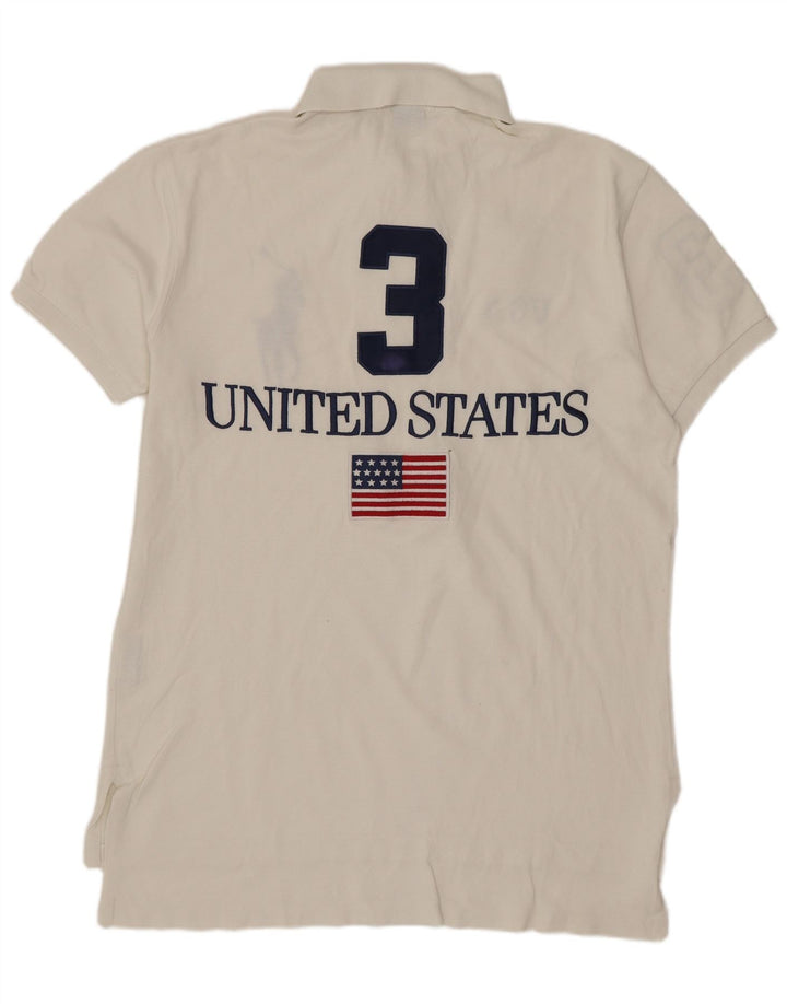 Polo Ralph Lauren da uomo con vestibilità grafica personalizzata Polo in cotone bianco medio