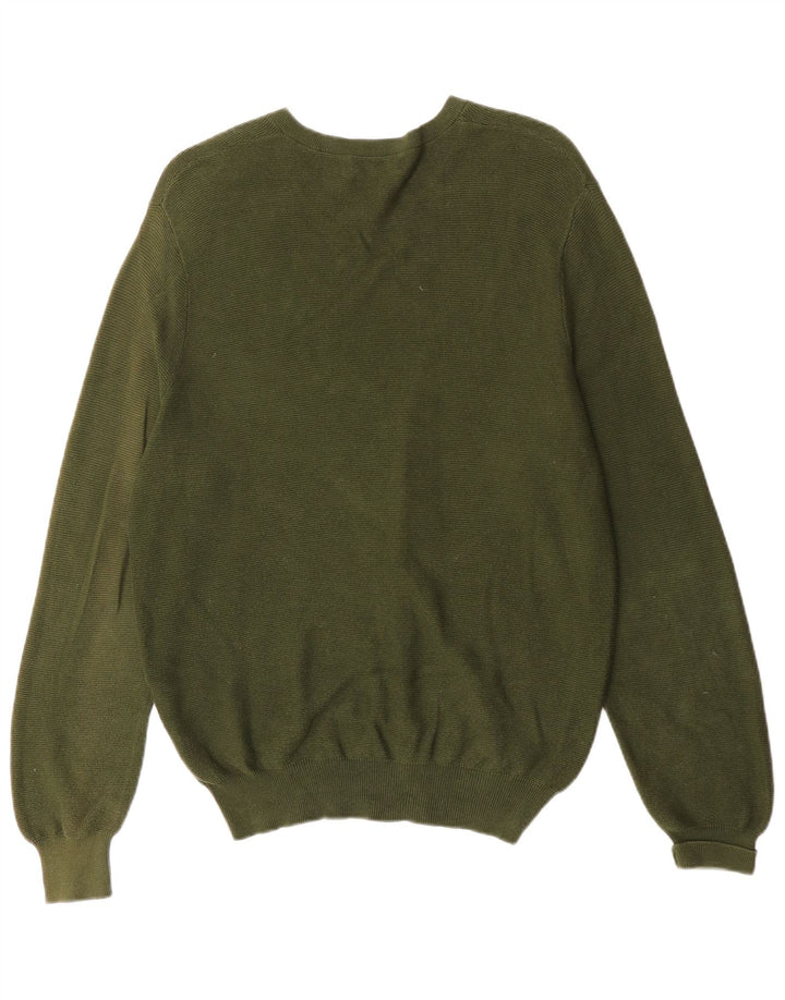 Polo Ralph Lauren Maglione da uomo con scollo a V piccolo cotone kaki