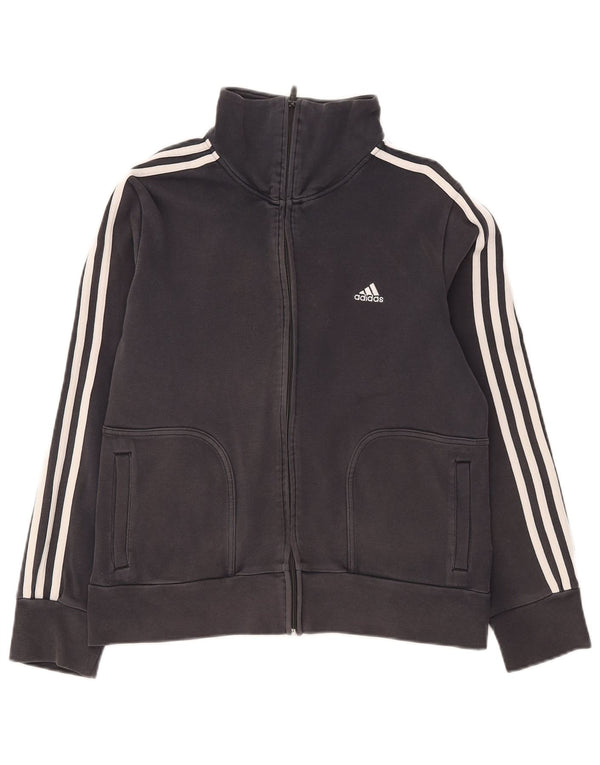 Giacca da ginnastica da donna con vestibilità regolare Adidas UK 18 XL in cotone nero sportivo