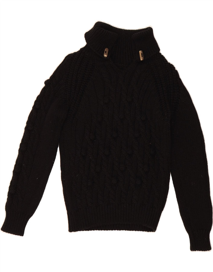 VINTAGE Womens Roll Neck Jumper Sweater UK 10 Small Black Vintage Vintage and Second-Hand Vintage from Messina Hembry 
