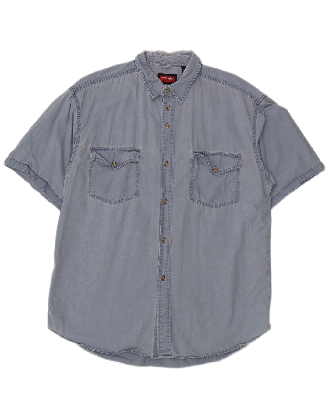 Camicia a maniche corte da uomo Wrangler grande in cotone blu