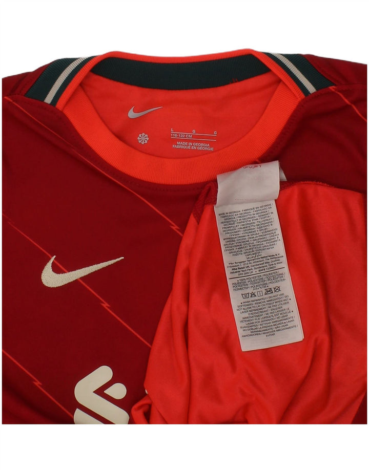T-shirt grafica da ragazzo Nike Liverpool Top 6-7 anni grande rossa in poliestere
