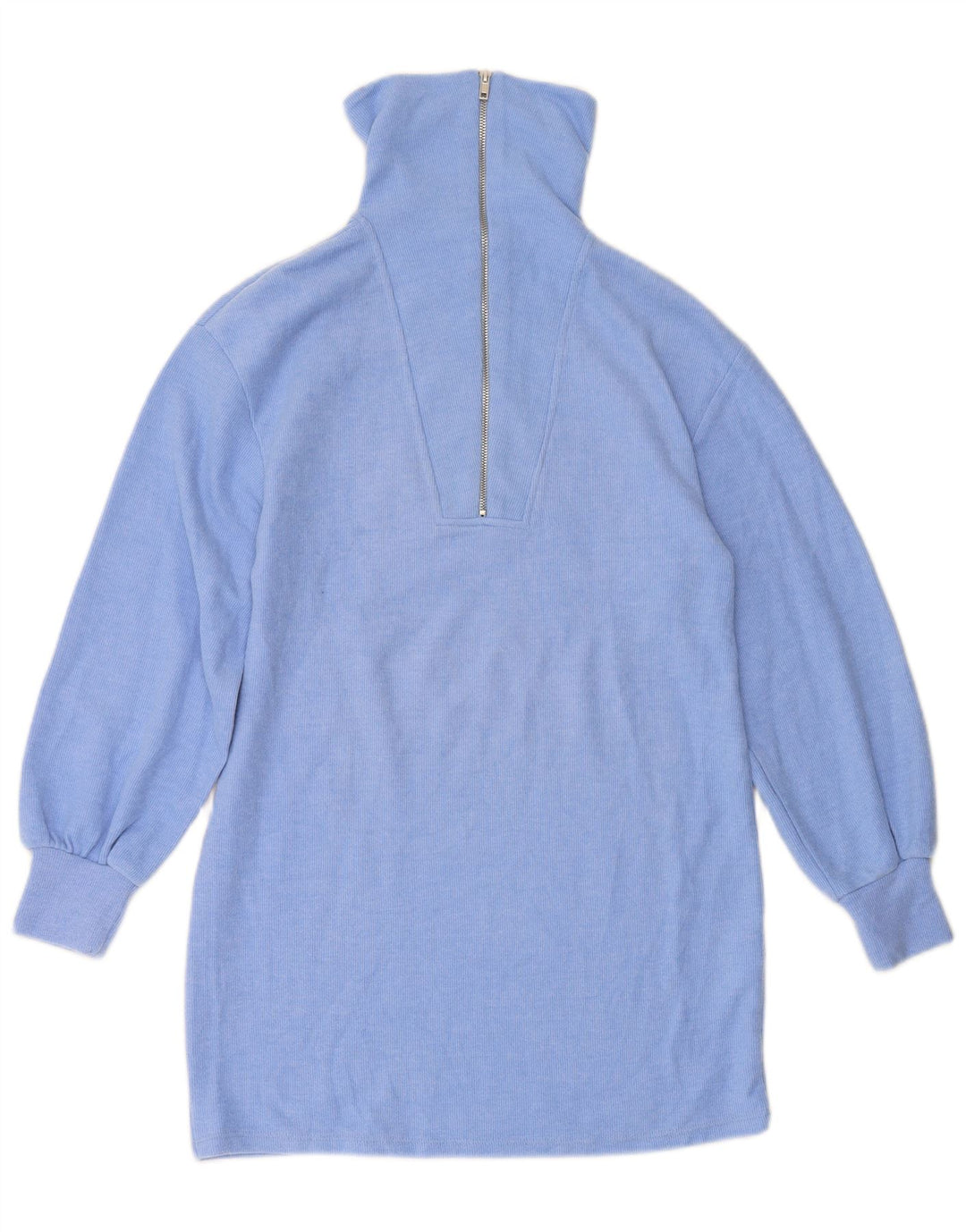 Maglione ZARA da donna con collo lungo e zip, UK 10, piccolo, in poliestere blu