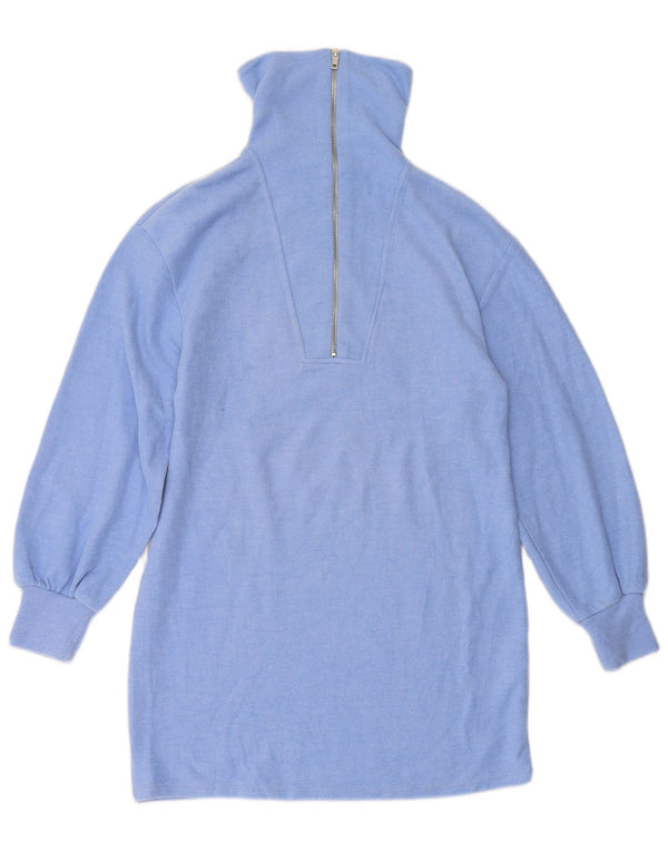 Maglione ZARA da donna con collo lungo e zip, UK 10, piccolo, in poliestere blu