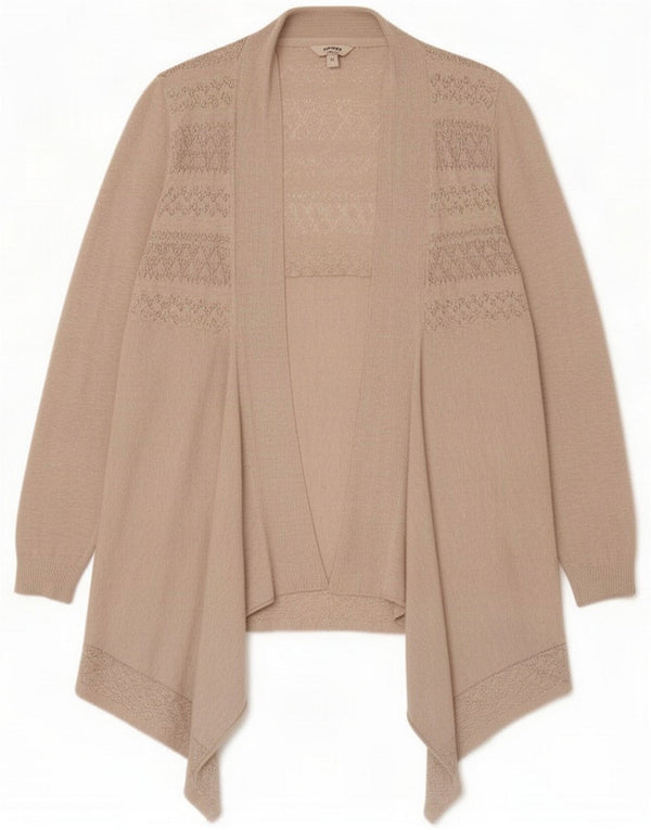 Fat Face Maglione cardigan asimmetrico lungo da donna UK 14 Beige medio