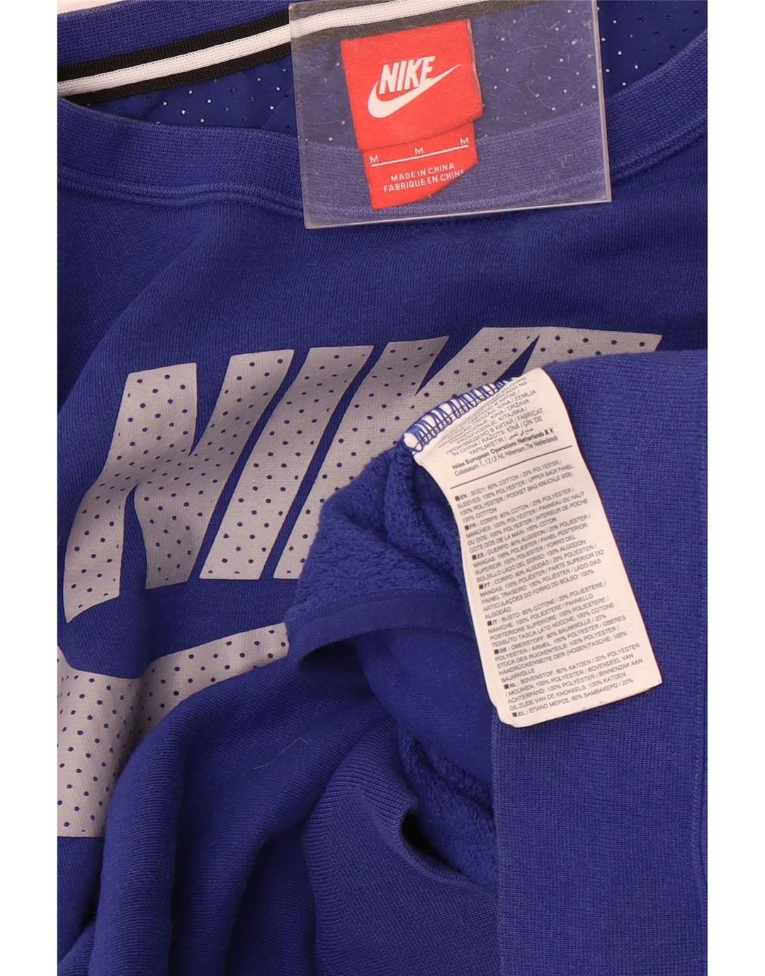 Felpa grafica da uomo Nike Felpa in cotone color block blu medio