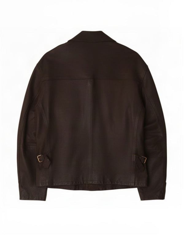 Giacca in pelle vintage da uomo UK 40 grande marrone