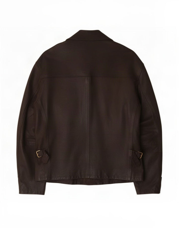 Giacca in pelle vintage da uomo UK 40 grande marrone