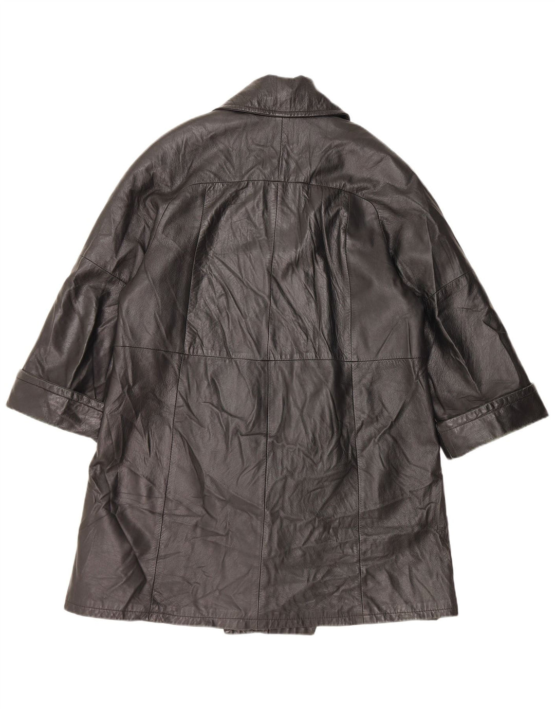 Cappotto in Pelle Donna VINTAGE IT 48 XL Nero