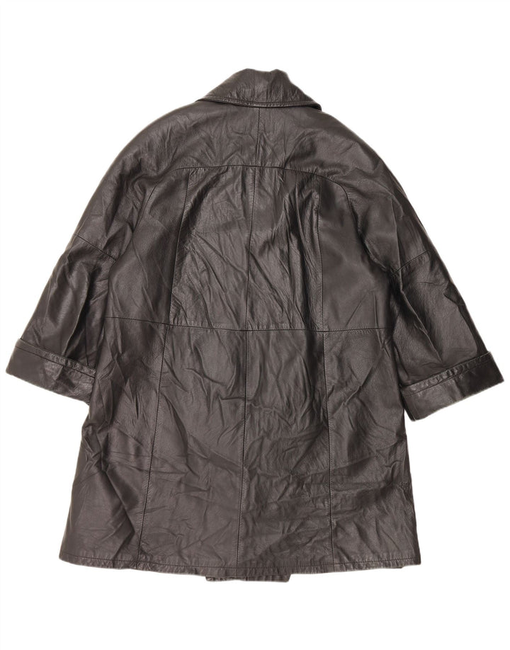 Cappotto in Pelle Donna VINTAGE IT 48 XL Nero
