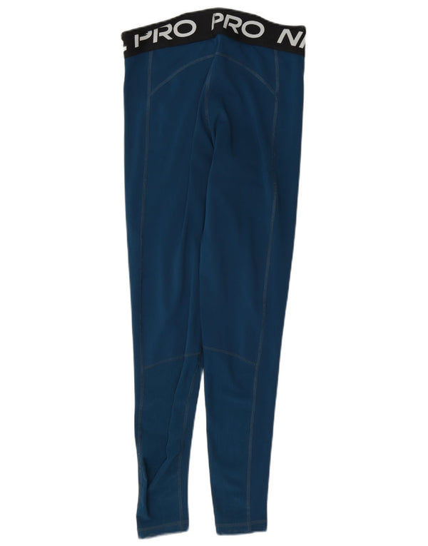 Leggings grafici Nike Dri Fit da donna UK 10 Small Blu Colourblock in poliestere
