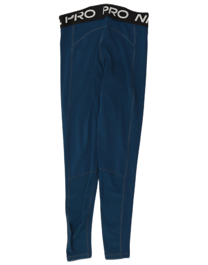 Leggings grafici Nike Dri Fit da donna UK 10 Small Blu Colourblock in poliestere