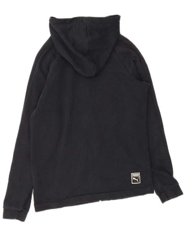Felpa con cappuccio e zip da uomo Puma XS in cotone nero