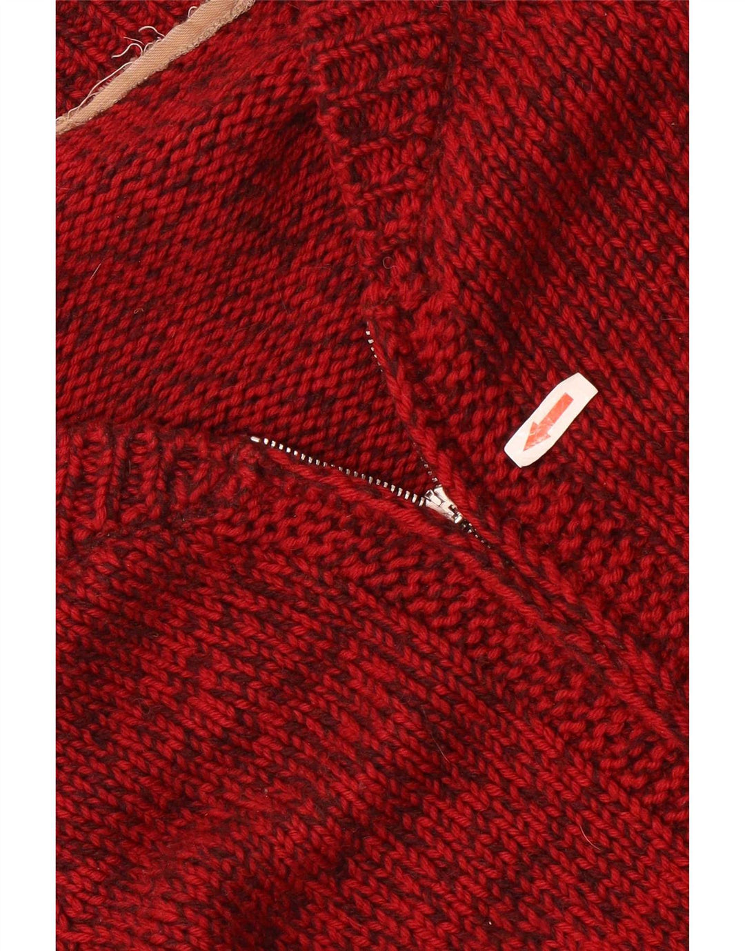 Maglione cardigan da uomo vintage rosso medio screziato