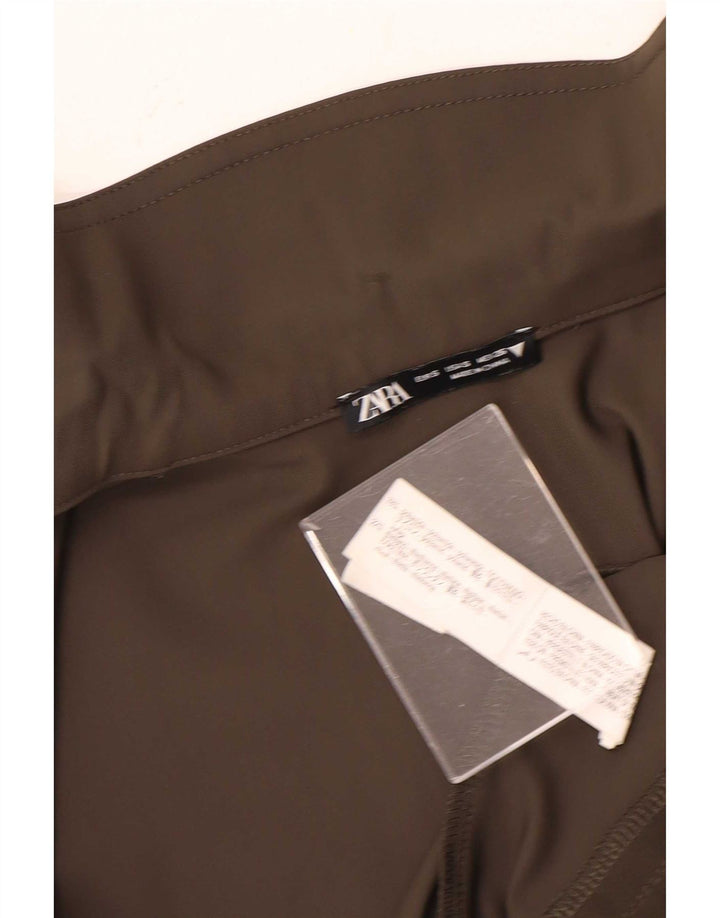 Giubbotto bomber corto da donna Zara UK 10 piccolo marrone in poliammide