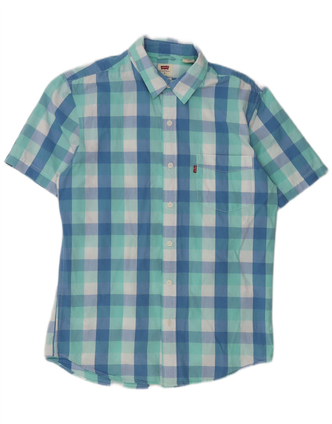 Camicia a maniche corte standard da uomo Levi's piccola in cotone a quadretti blu