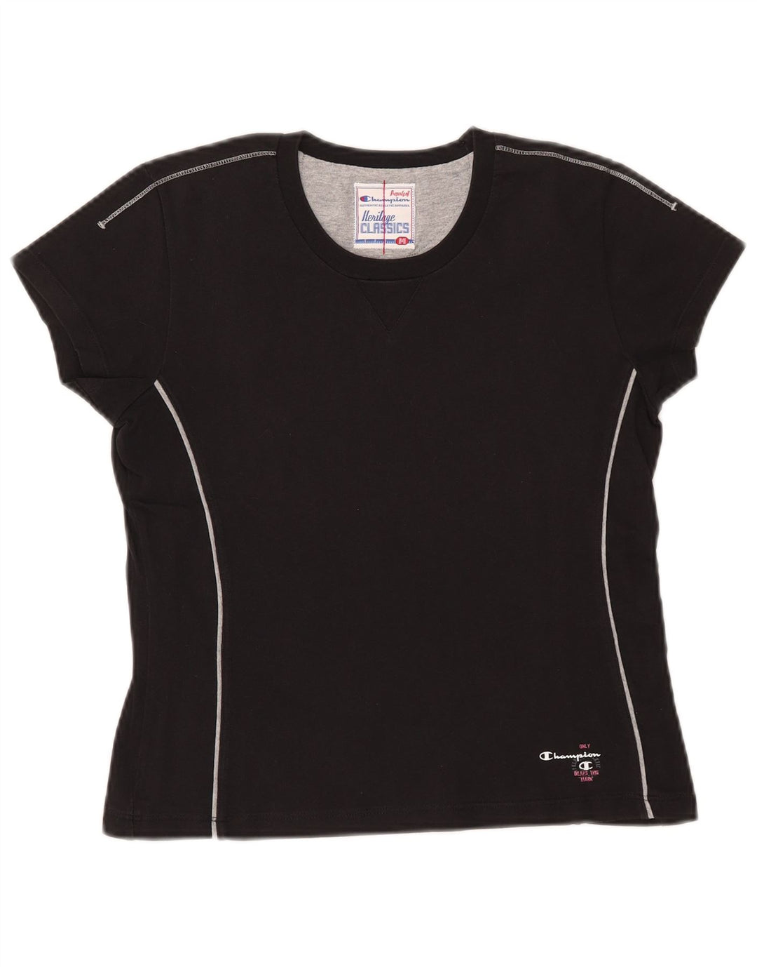 CHAMPION T-shirt corta da donna Heritage Classics UK 12 media nera