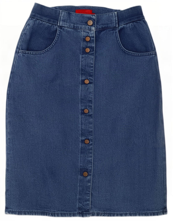 Gonna in denim da donna elegante progetto IT 46 grande W30 cotone blu