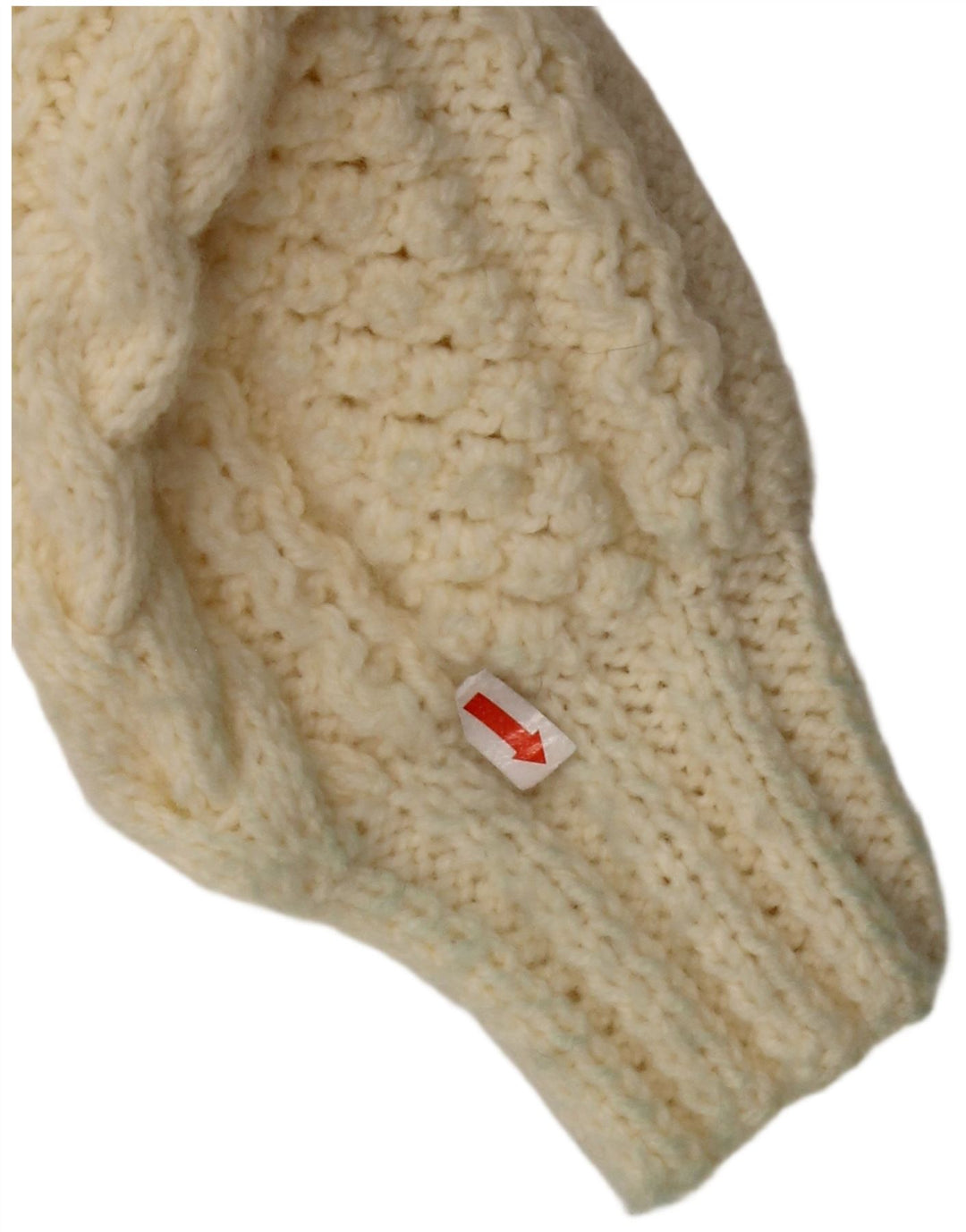 Maglione maglione girocollo da donna VINTAGE UK 14 grande bianco sporco