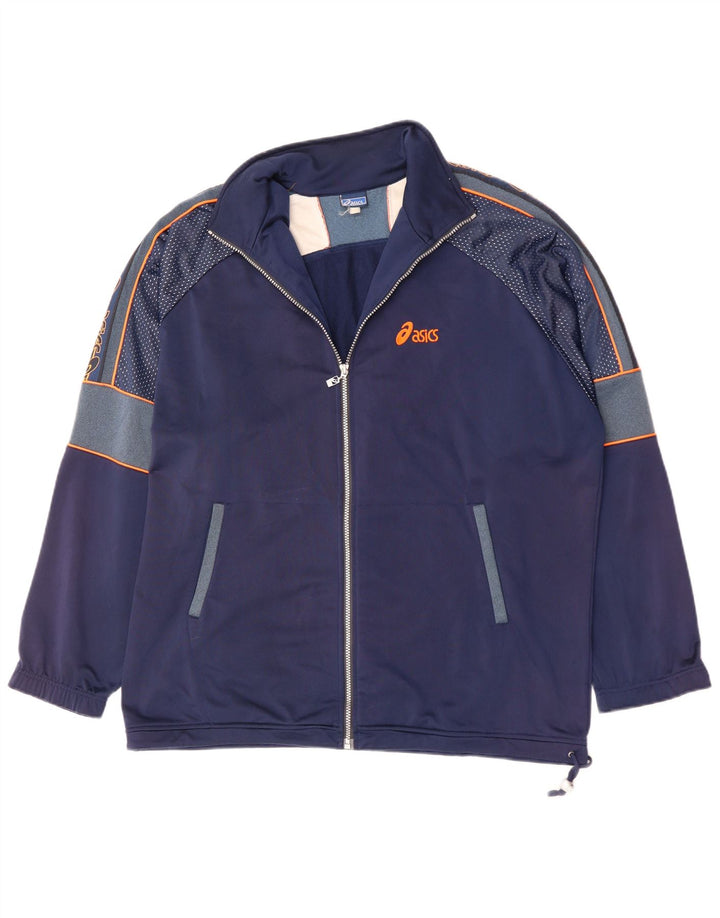 Giacca sportiva ASICS da uomo con grafica 2XL poliestere blu navy