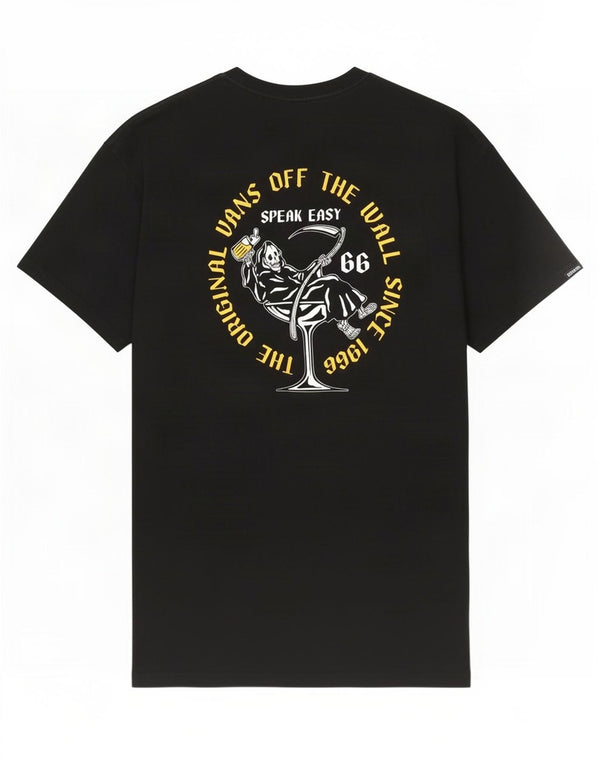 T-shirt grafica da uomo con vestibilità classica Vans, taglia grande, in cotone nero