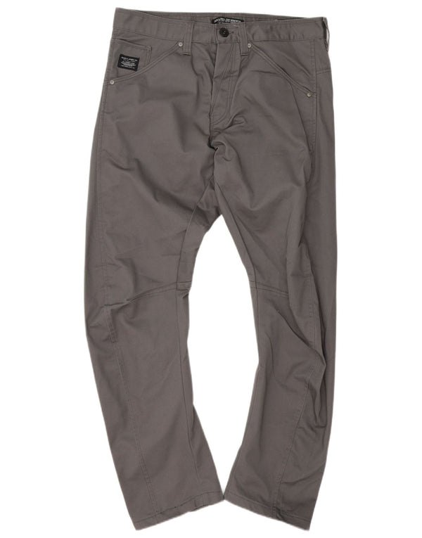 Pantaloni casual anti-fit da uomo Jack & Jones W34 L31 cotone grigio